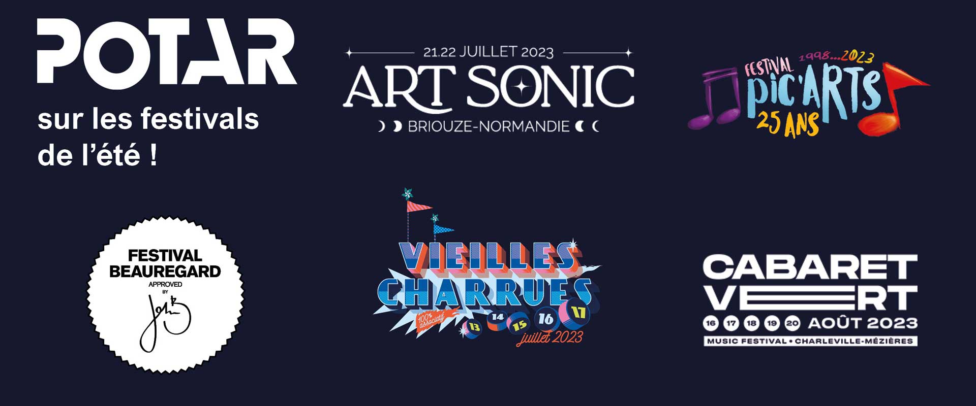 Visuel Potar sur les festivals de l'été 2023